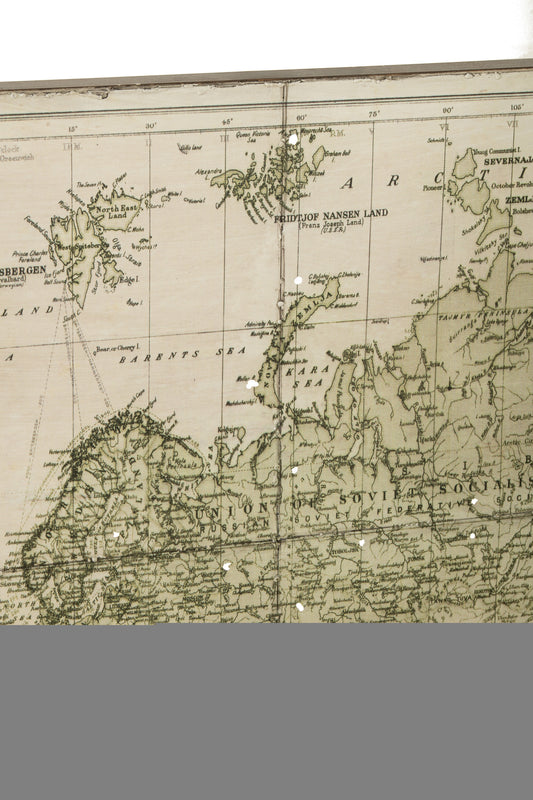 MUNDO - mapa sobre lienzo