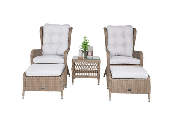 WASHINGTON lounge set: 2 chairs and table