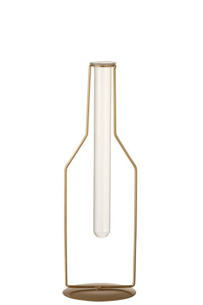 Tube vase in metal bottle