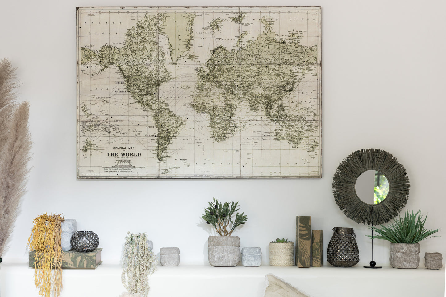 WORLD - map on canvas