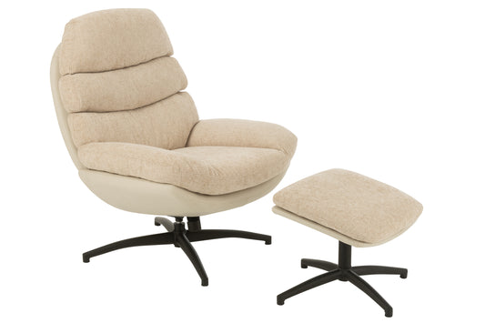 RELAJE lounge chair with foot stool