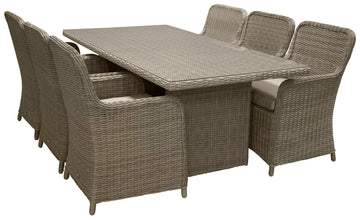 Conjunto de comedor WEMBLEY: Mesa y 6 sillas