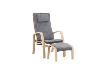 Groto lounge chair with footstool