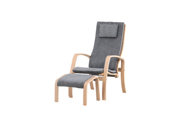 Groto lounge chair with footstool