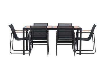 LAMPEDUSA Dining set, table and 6 chairs